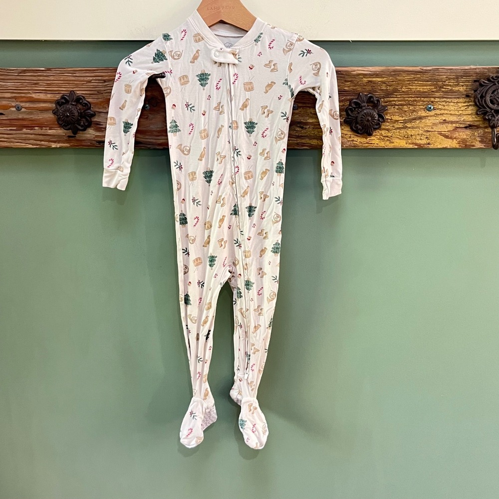 PurelySoft by Carters 18M Holiday Christmas Tree Ice Skate Footed Pajamas PJs